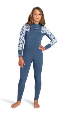 2024 Roxy Junior Swell Series 4/3mm Chest Zip Wetsuit ERGW103058 - Wild Wind Drifter Floral